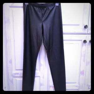 Black, pleather leggings.